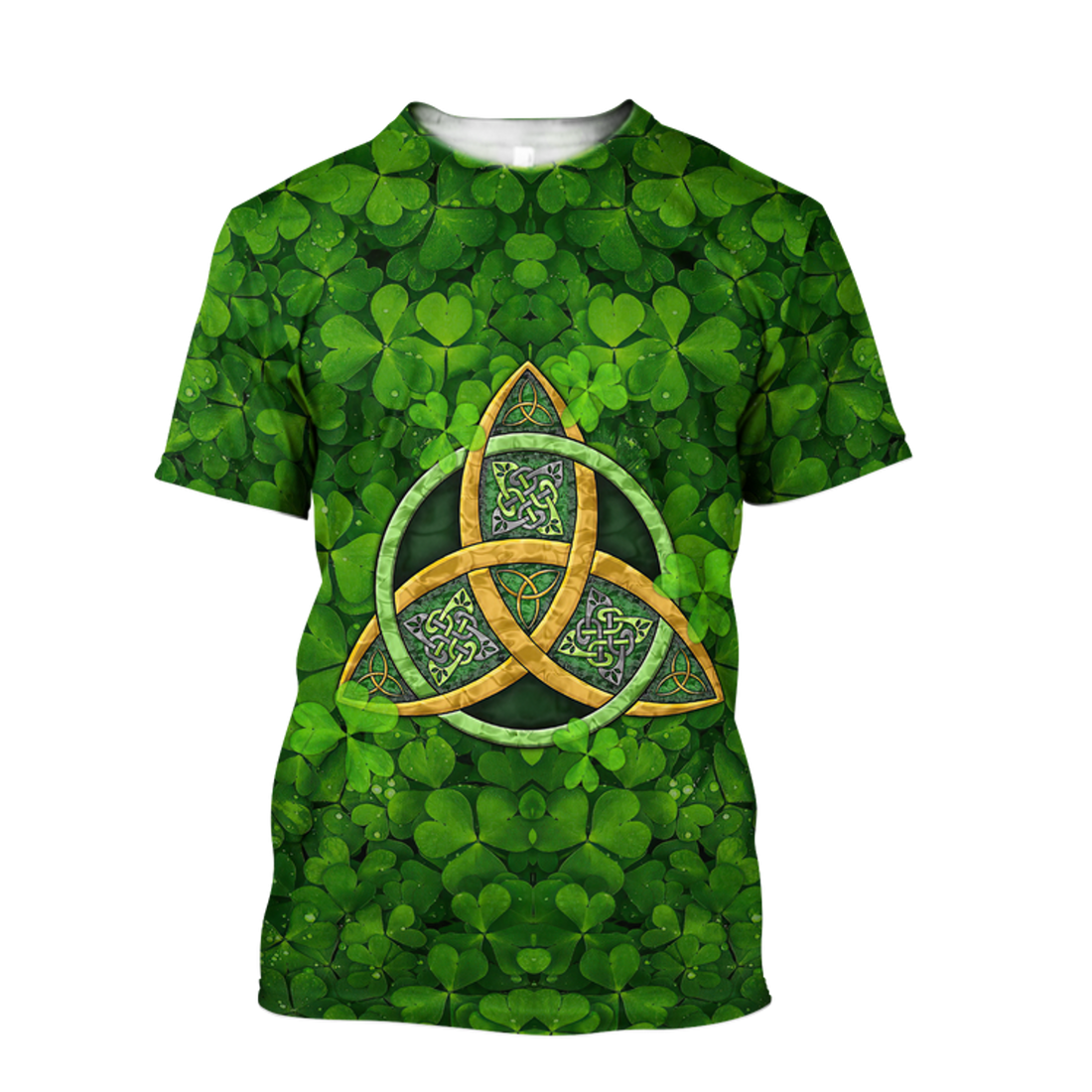 FUNSTUFFPRINT St Patrick's Day Pattern Shamrock Shirt, Shamrock All Over PrinT-Shirt, Gift For Patrick's Day 3D T-shirt