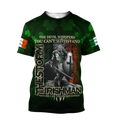 FUNSTUFFPRINT The Irishman The Storm Shirt, 3D All Over Print Pattern Shamrock, St Patrick's Day Shirt 3D T-shirt