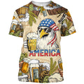 Cool American Eagle Shirt, It'S Beer O'Clock Button Down Shirt, Amazing Presents This Summer