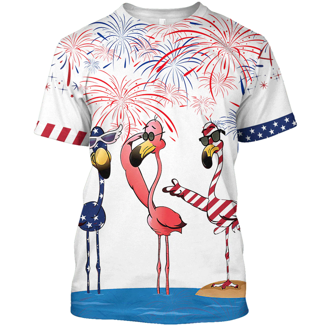 Flamingo Shirts For Independence Day, Funny Patriotic Shirt American Flamingo T-Shirt