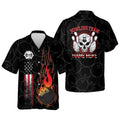 Custom Personalized bowling Hawaiian shirt for men, Funny Flame Skull Bowling Team