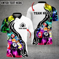 Custom Billiard 8 Ball Multicolor Smoke Pattern Customized Name 3D Shirt