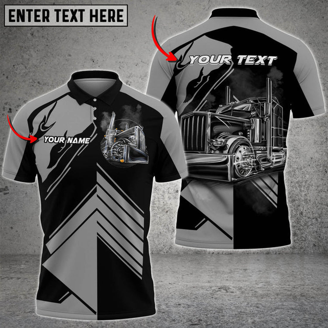 Personalized Truck Flame Smoke Multicolor Personalized Name Shirt For Truck Driver