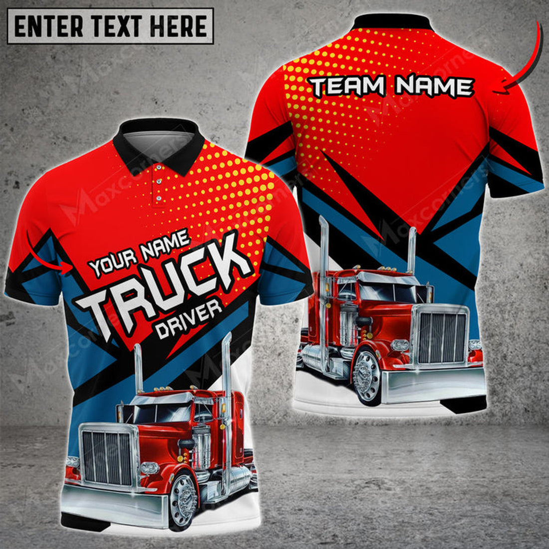 Personalized Truck Mix Multicolor Option Personalized Name Team 3D Polo Shirt For Truck Driver