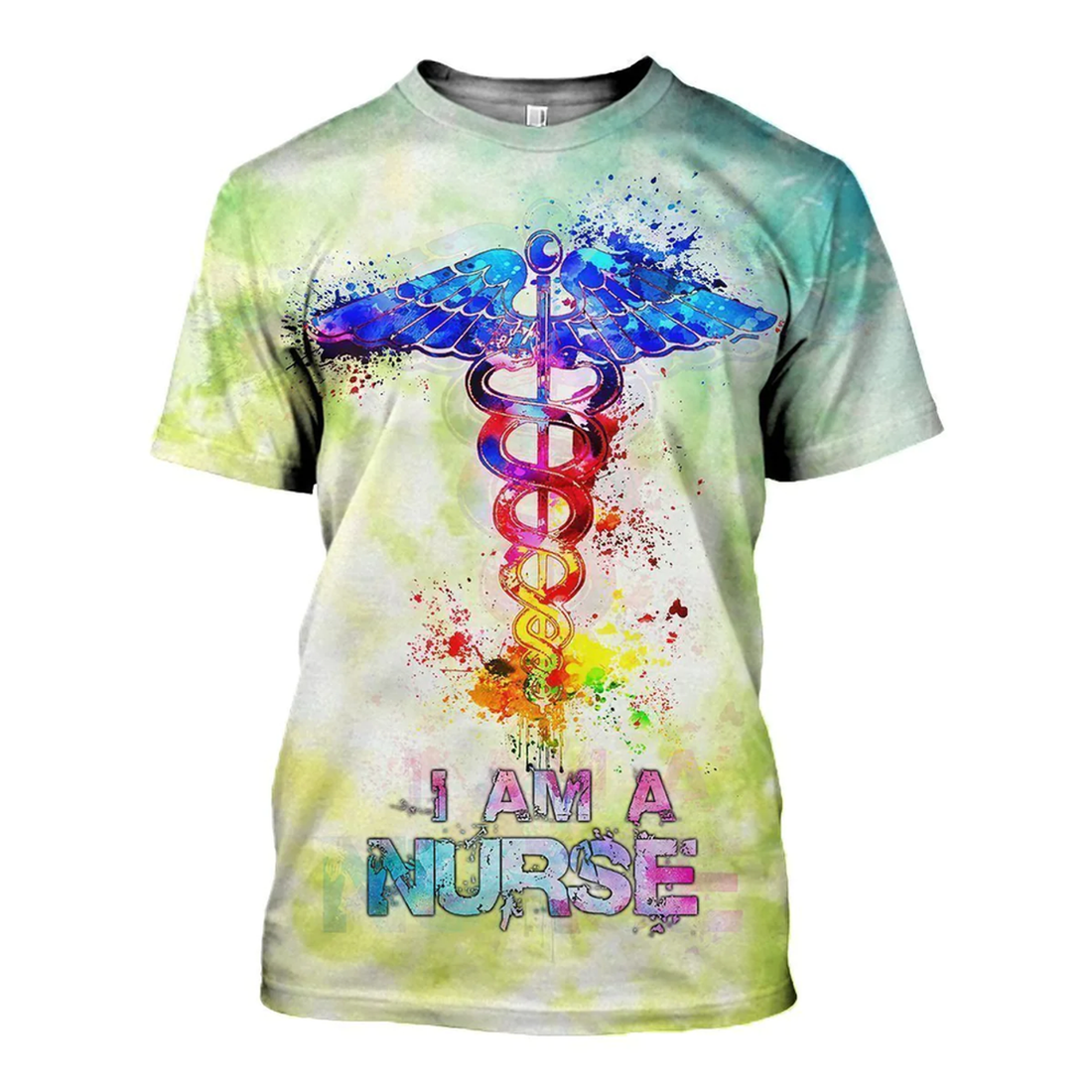 FUNSTUFFPRINT Personalized Nurse 3D Shirt, I'm a Nurse Water Color T-Shirt, Gift for Him 3D T-shirt