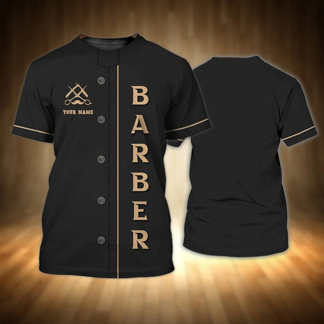 FUNSTUFFPRINT Customized 3D T-Shirt For Barber Men, Barber Shirt, Birthday Gift For Barber, 3D Barber Shirt For Him 3D T-shirt