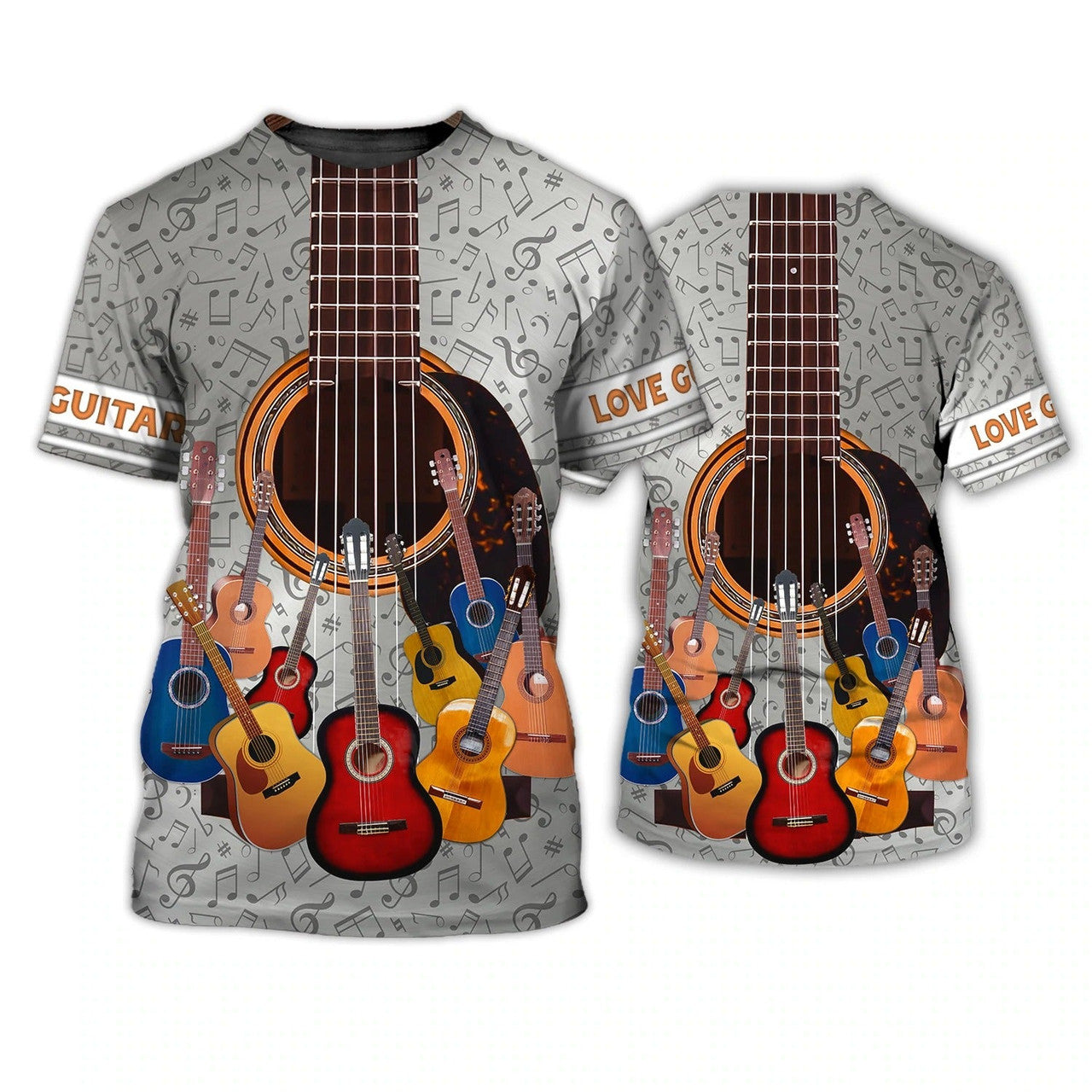 FUNSTUFFPRINT 3D Full Print T-Shirt For Guitarist, Gift For Guitar Lover, Guitar Sublimation Shirt Hoodie, Love Guitars 3D Bomber 3D T-shirt
