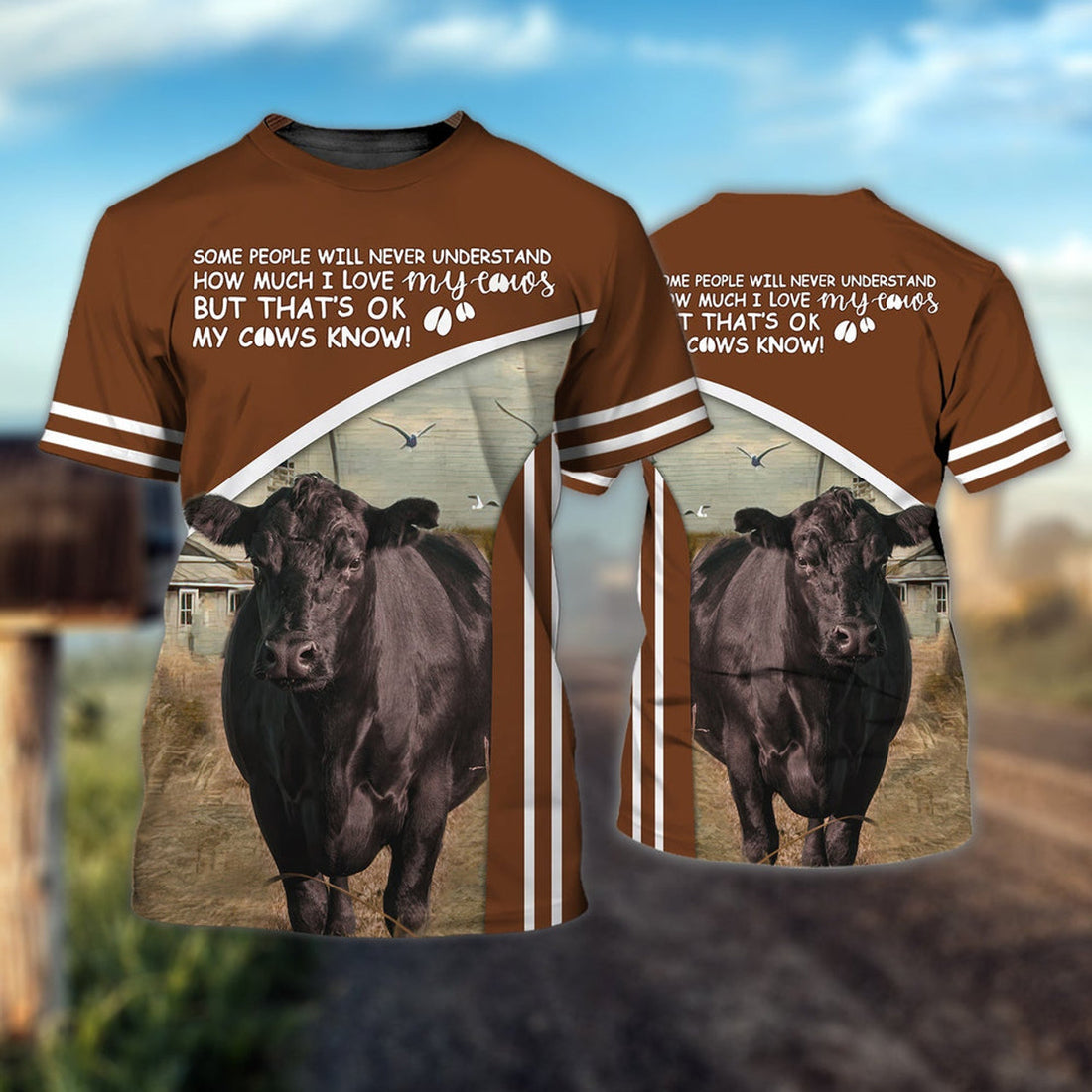 FUNSTUFFPRINT 3D All Over Print Cow T-Shirt, Dunny Cow 3D Shirts, Gift For Farmer 3D T-shirt