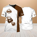 FUNSTUFFPRINT Customized Barista Brown T-Shirt Barista Hand Drawing Uniform Gift For Bartender Barista 3D T-shirt