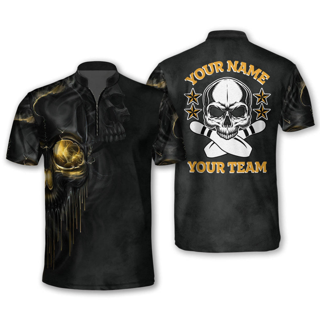 Custom Skull Bowling League Jersey Team Shirts For Men, Idea Shirt for Team Bowling