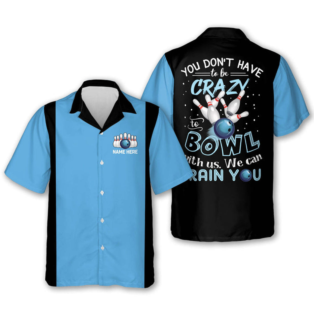Custom name Vintage bowling Hawaiian Shirt, Bowling team shirt