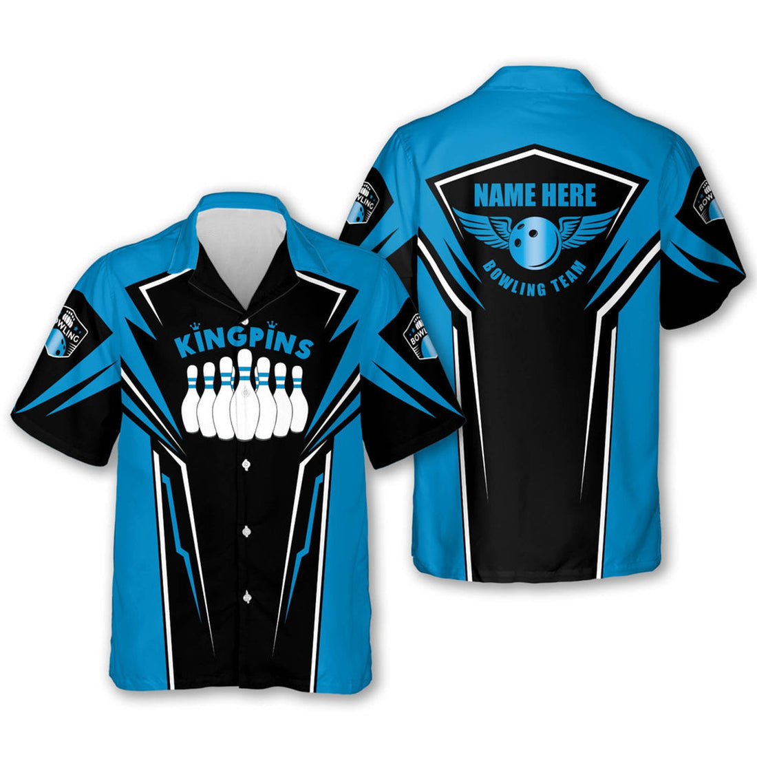 Custom Button-Down King Pin Bowling Short Sleeve Hawaiian shirt for men and women, Summer gift for Bowling team shirt
