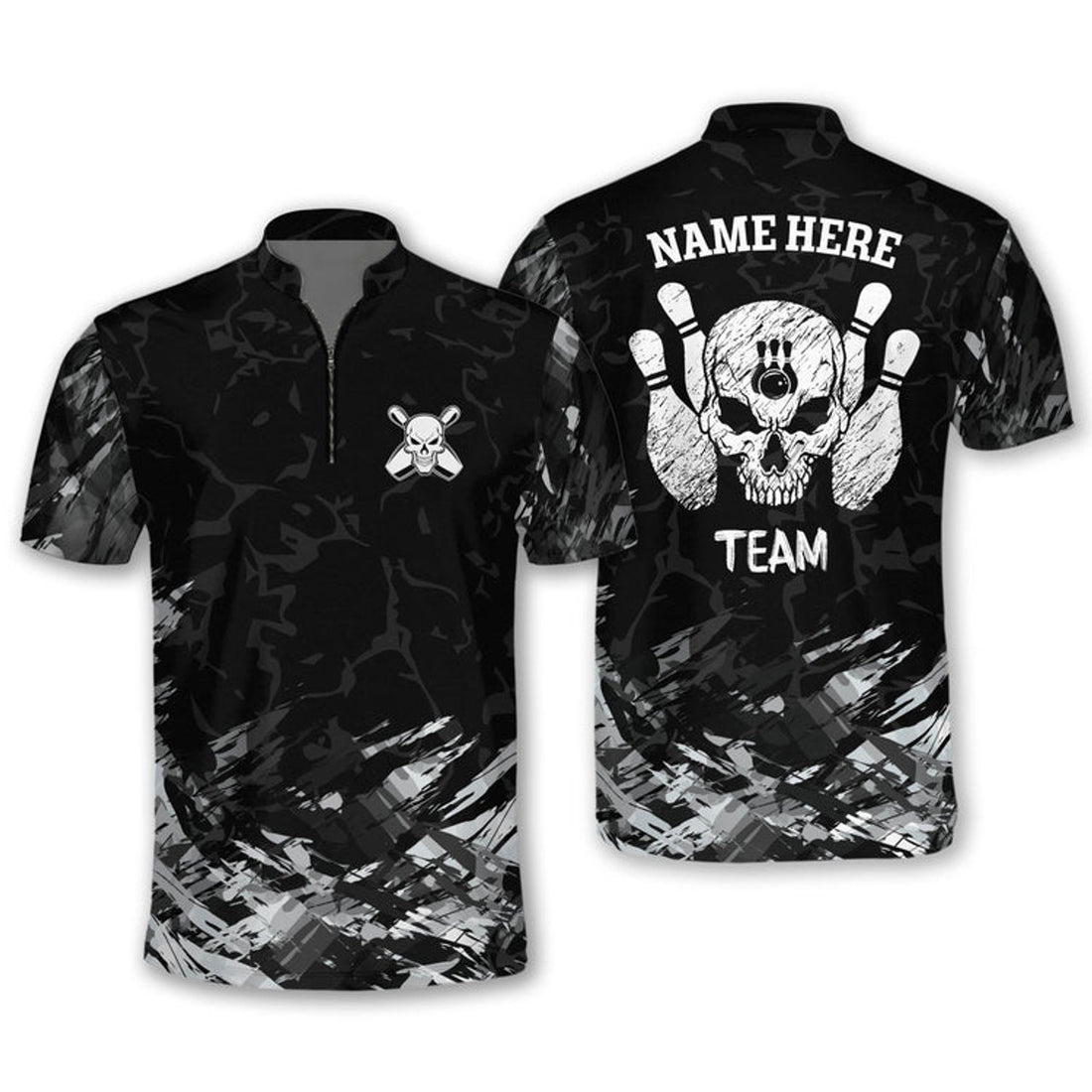 Custom Personalized Multi Color Skull Bowling Jersey With Name For Men
