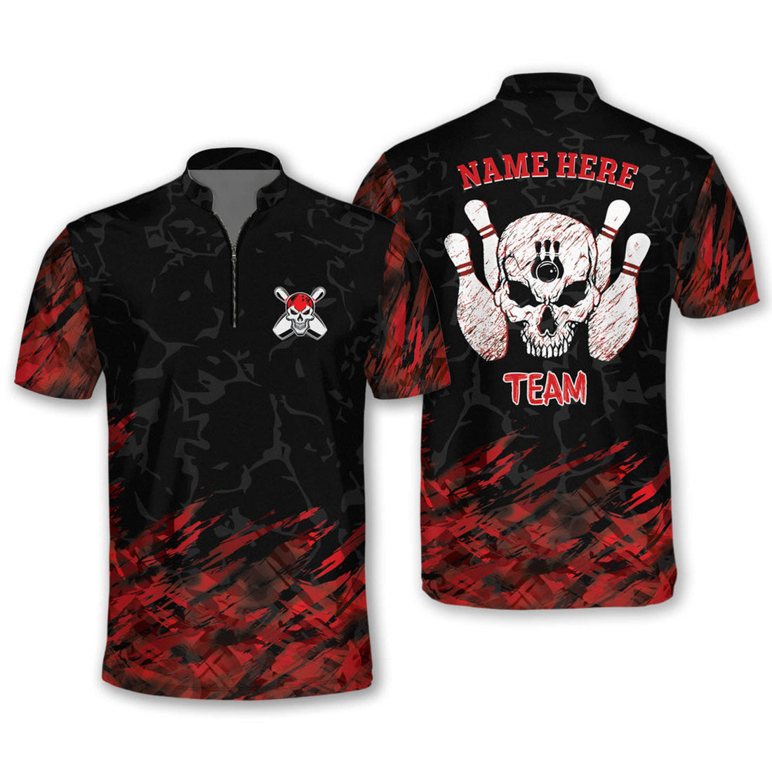 Custom Personalized Multi Color Skull Bowling Jersey With Name For Men
