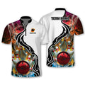 Custom Personalized Name Team Bowling Color Water and Fire 3D Bowling Jersey Shirt, Perfect Gift for Men Women