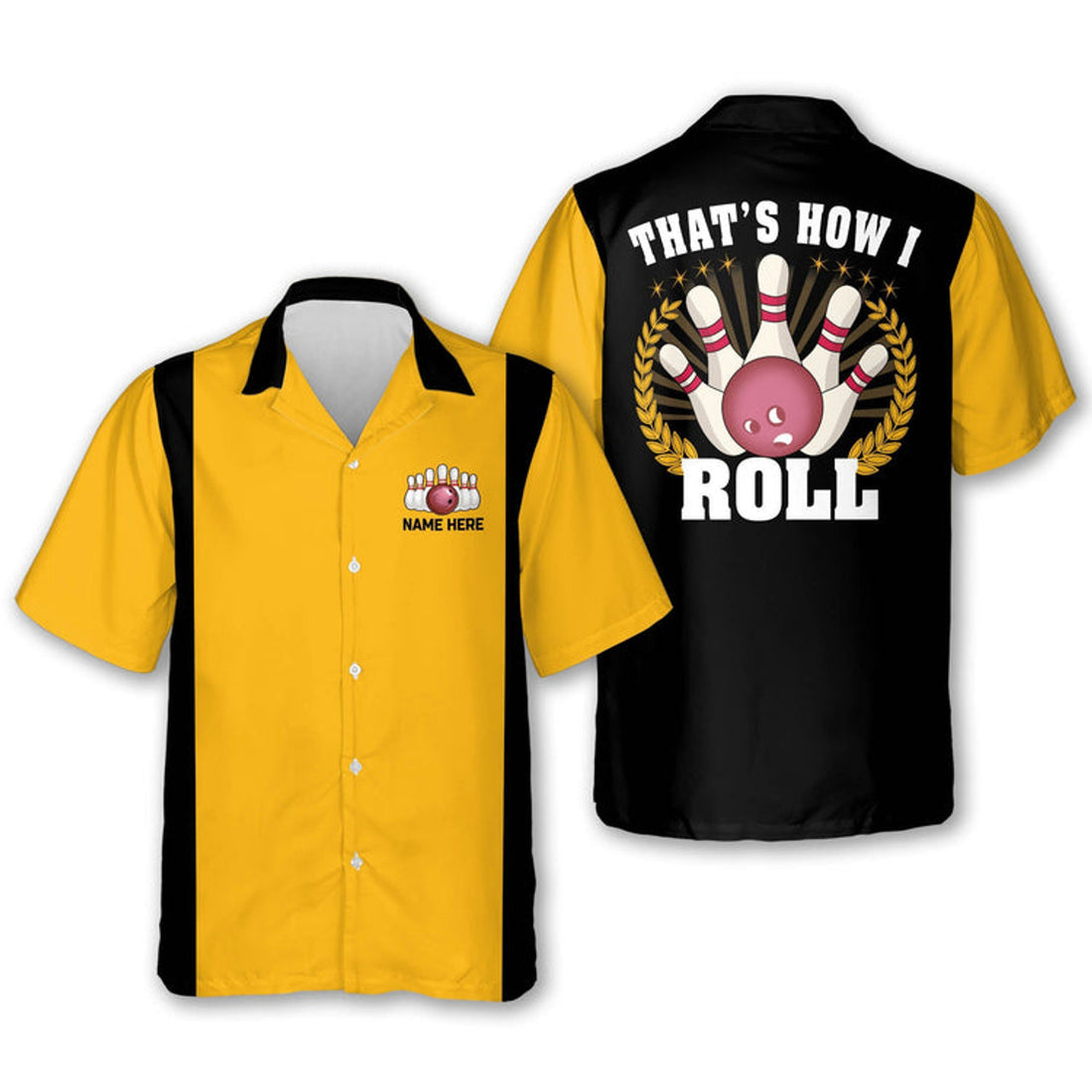 Custom That's How I Roll Hawaiian Bowling Shirt for Men, Custom name bowling player shirt