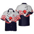 Custom USA Bowling Button-Down Short Sleeve Hawaiian Shirt, Bowling Hawaiian shirt for men