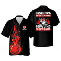 Custom Hawaiian Bowling Shirts For Men, Grandpa is my name bowling is my game