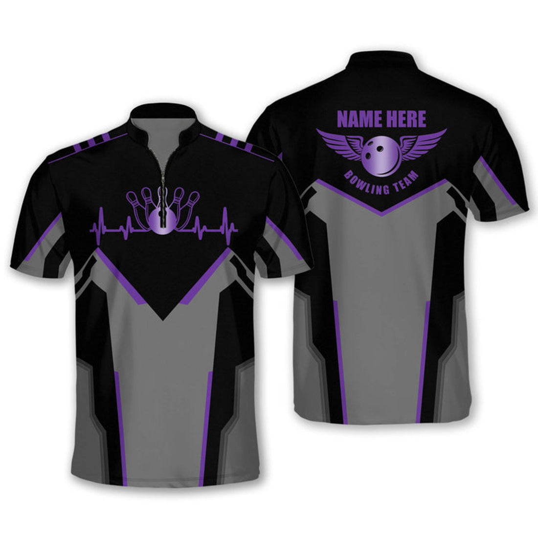 Custom Personalized Heartbeat Bowling Jerseys For Men, Idea Shirt for Team Bowling Lover