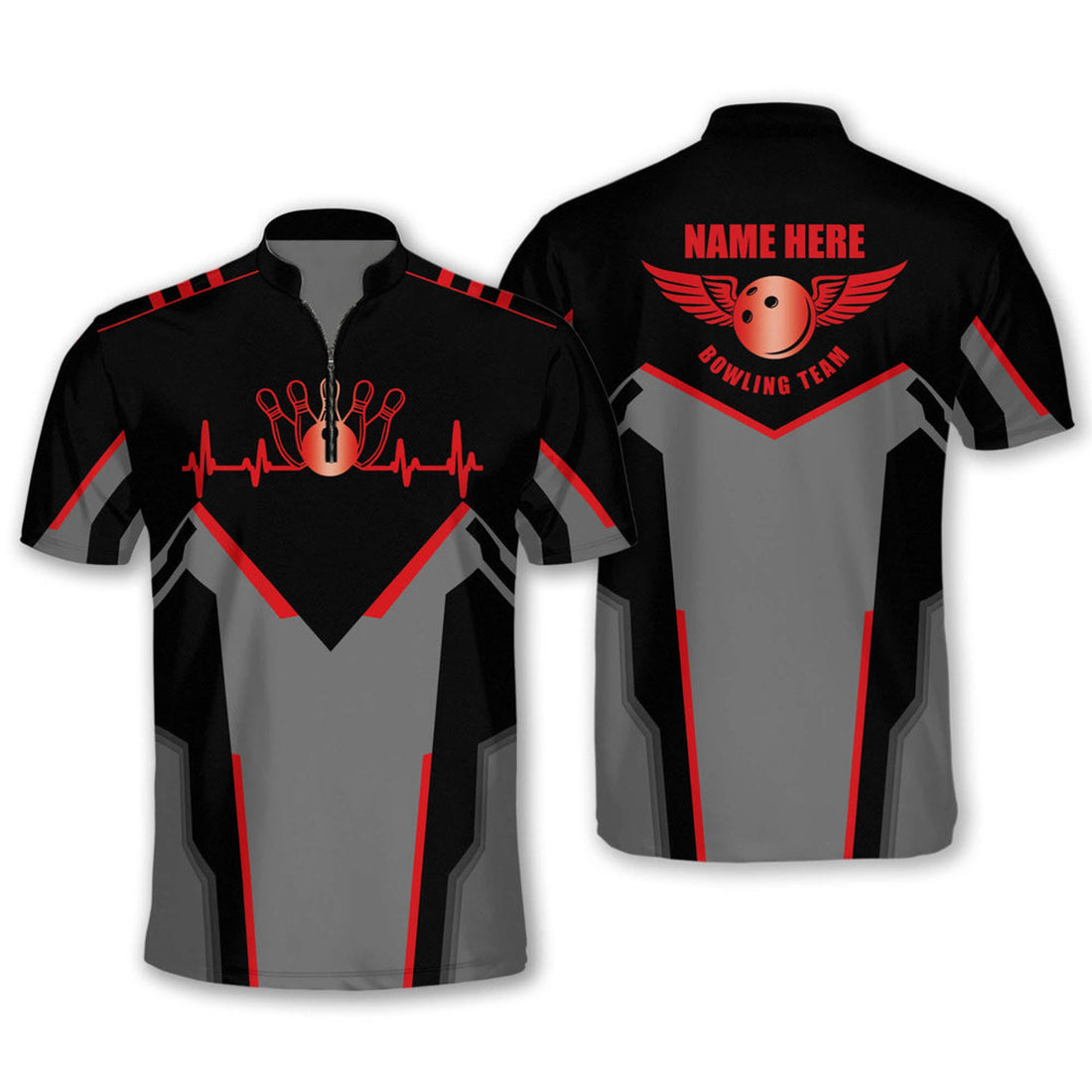 Custom Personalized Heartbeat Bowling Jerseys For Men, Idea Shirt for Team Bowling Lover
