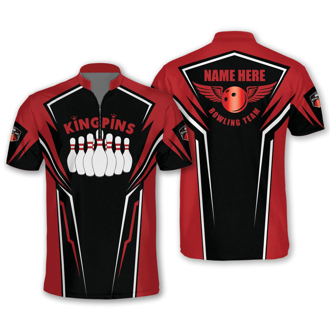 Custom Personalized Multi Color King Pins Bowling Jersey For Men, Perfect Shirt for Team