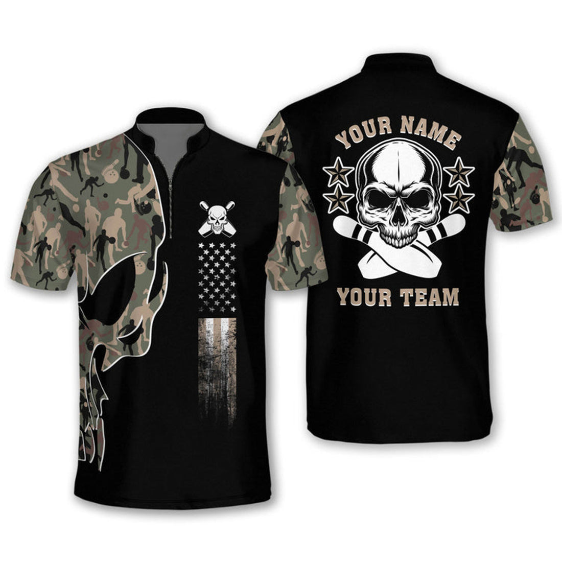 Custom Skull Bowling League Jersey Team Shirts For Men, Idea Shirt for Team Bowling