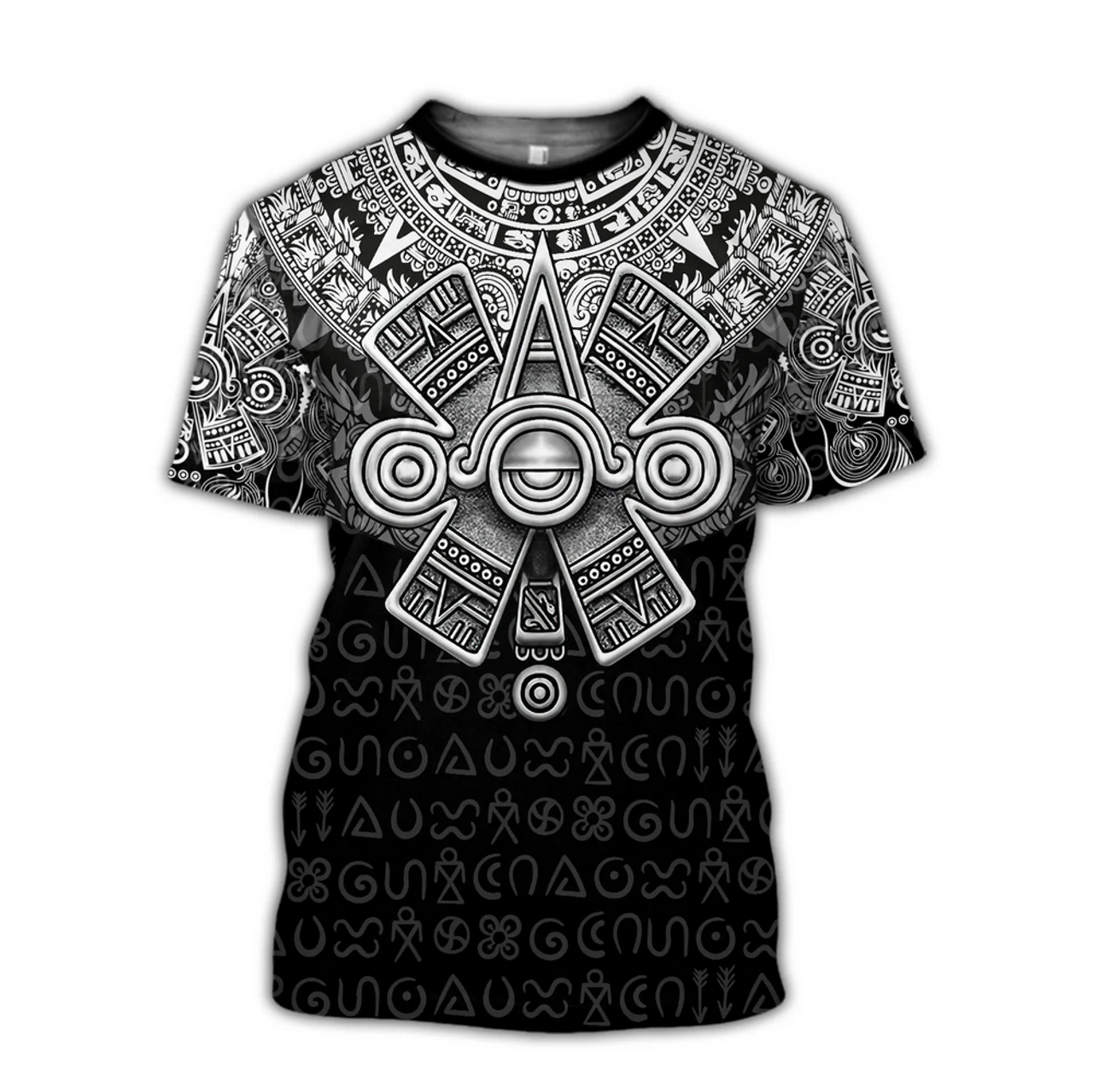 FUNSTUFFPRINT 3D All Over Print Aztec Shirt Ancient Aztec Ollin Eye Tee Shirts 3D T-shirt