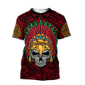 FUNSTUFFPRINT Aztec Eagle Warrior Skull 3D All Over Printed Unisex Shirts 3D T-shirt
