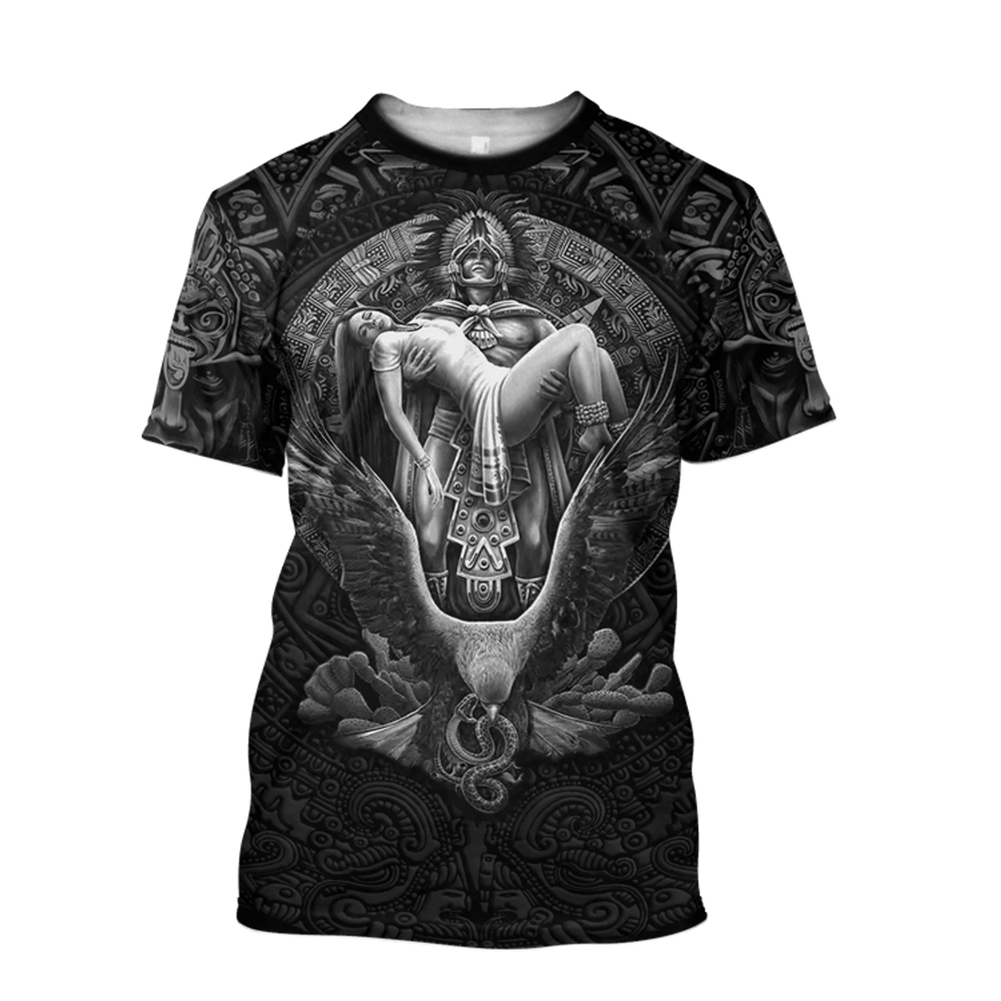 FUNSTUFFPRINT Aztec Day Of The Dead Queen All Over Printed Unisex Shirts, Mexico T-Shirt For Men And Women, Aztec Mexican Shirt 3D T-shirt