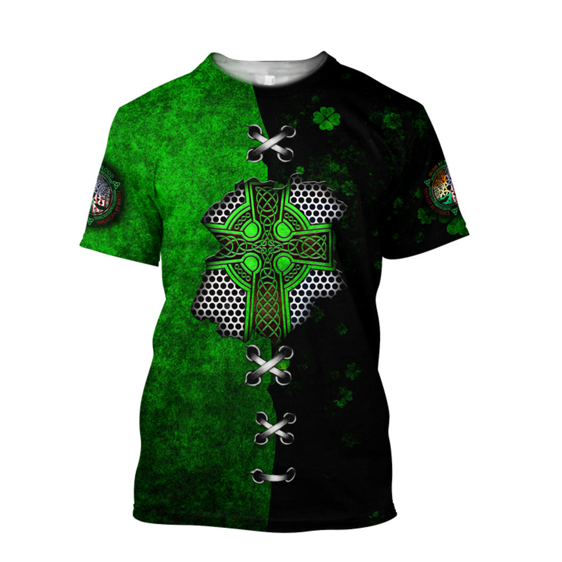 FUNSTUFFPRINT Dilypod Irish Celtic Knot Cross In My Heart St. Patrick's Day Design Shirts 3D T-shirt