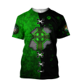 FUNSTUFFPRINT Dilypod Irish Celtic Knot Cross In My Heart St. Patrick's Day Design Shirts 3D T-shirt
