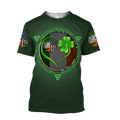 FUNSTUFFPRINT Dilypod Premium Irish Saint Patrick's Day Printed Unisex Shirts, Heart Shamrock Lucky Ireland USA Flag Shirt 3D T-shirt