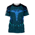 FUNSTUFFPRINT 3D All Over Print Caduceus Health Light Nurse T-Shirt, Custom Name Nurse Shirt 3D T-shirt
