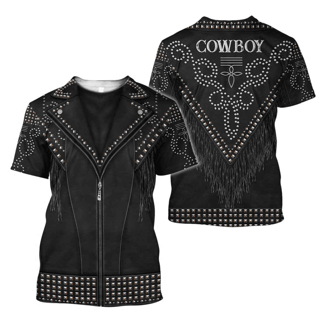 FUNSTUFFPRINT Balck Cowboy Shirt No Cosplay 3D Over Printed Unisex Deluxe Shirt Men Cowboys 3D T-shirt