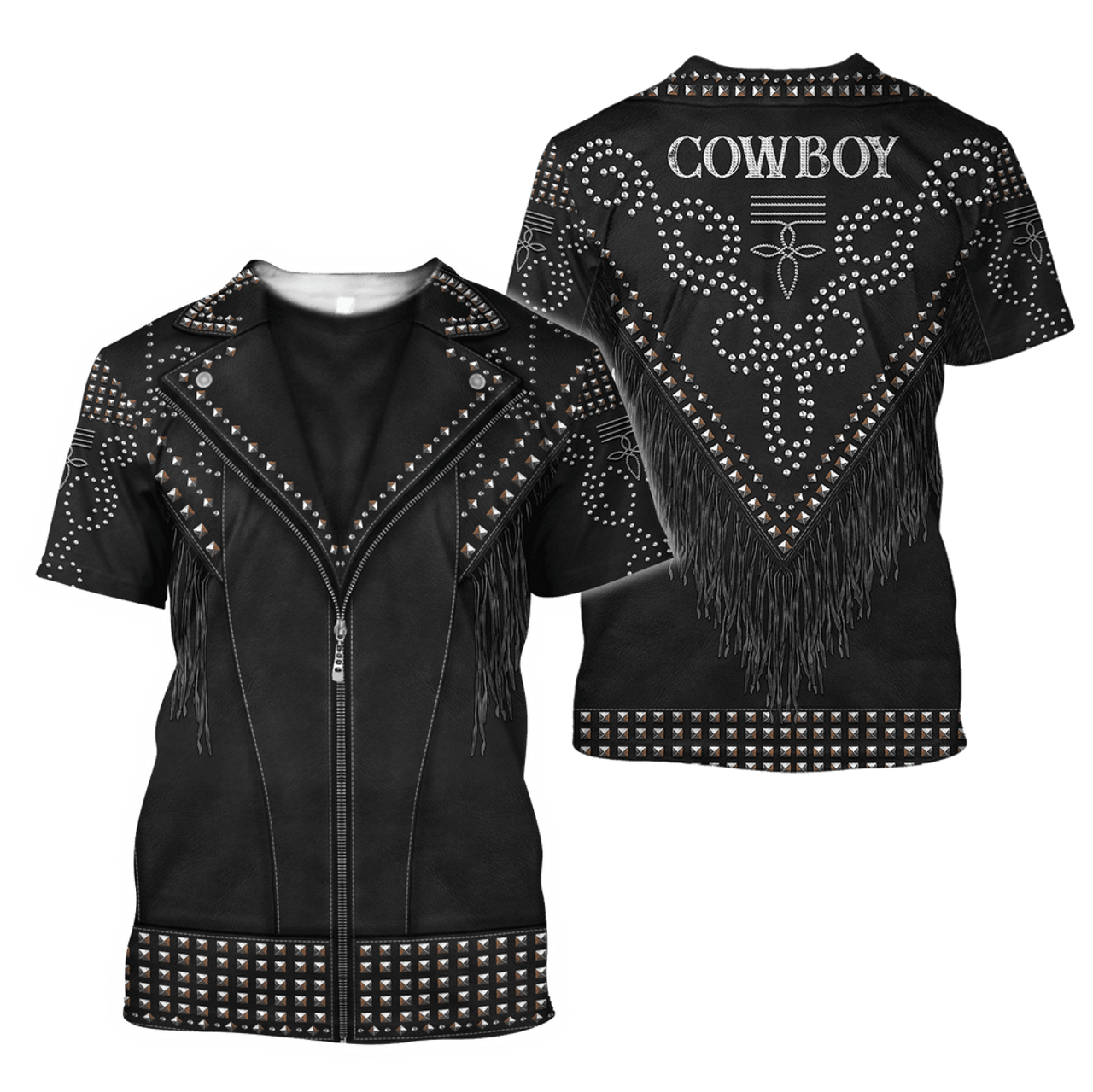 FUNSTUFFPRINT Balck Cowboy Shirt No Cosplay 3D Over Printed Unisex Deluxe Shirt Men Cowboys 3D T-shirt