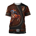 FUNSTUFFPRINT Cowboy Shirt Cow Boy Horse Riding Rodeo 3D Over Printed Unisex Premium Shirts 3D T-shirt