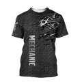 FUNSTUFFPRINT 3D All Over Print Mechanic Shirt Metal Pattern Gift For Mechanical Man Women 3D T-shirt