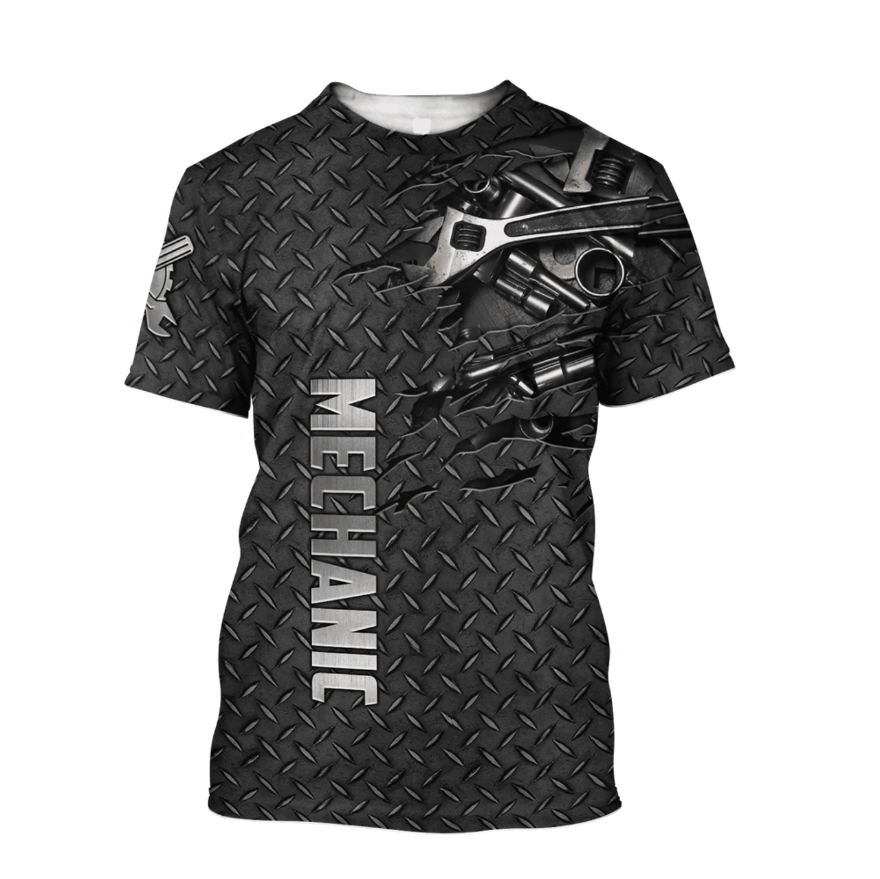 FUNSTUFFPRINT 3D All Over Print Mechanic Shirt Metal Pattern Gift For Mechanical Man Women 3D T-shirt