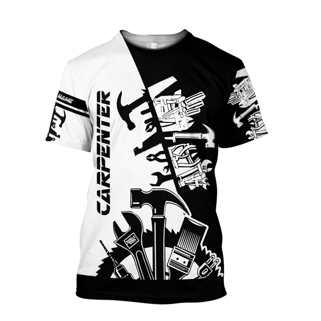 FUNSTUFFPRINT Personalized Carpenter Unisex Shirts Carpenter Tools Carpenter Equipment 3D T-Shirts 3D T-shirt