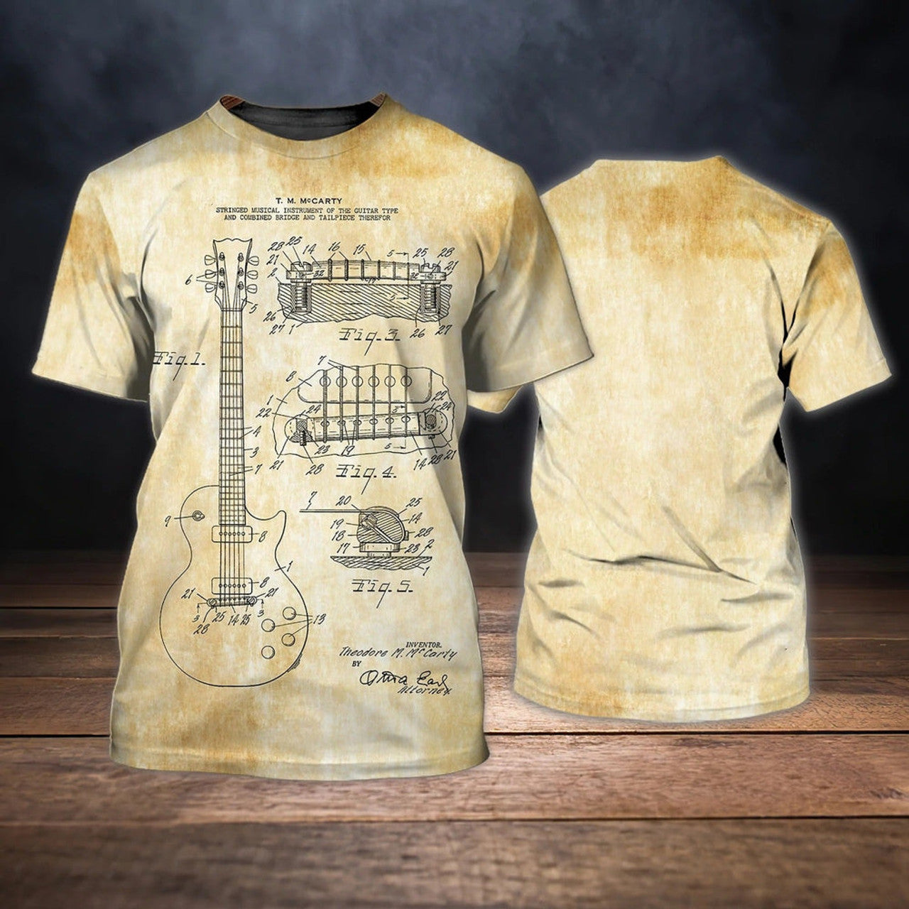 FUNSTUFFPRINT Guitar T-Shirt 3D All Over Print For Guitar Man Guitar Lovers, Sublimation 3D Shirt Gift For Guitar Men 3D T-shirt