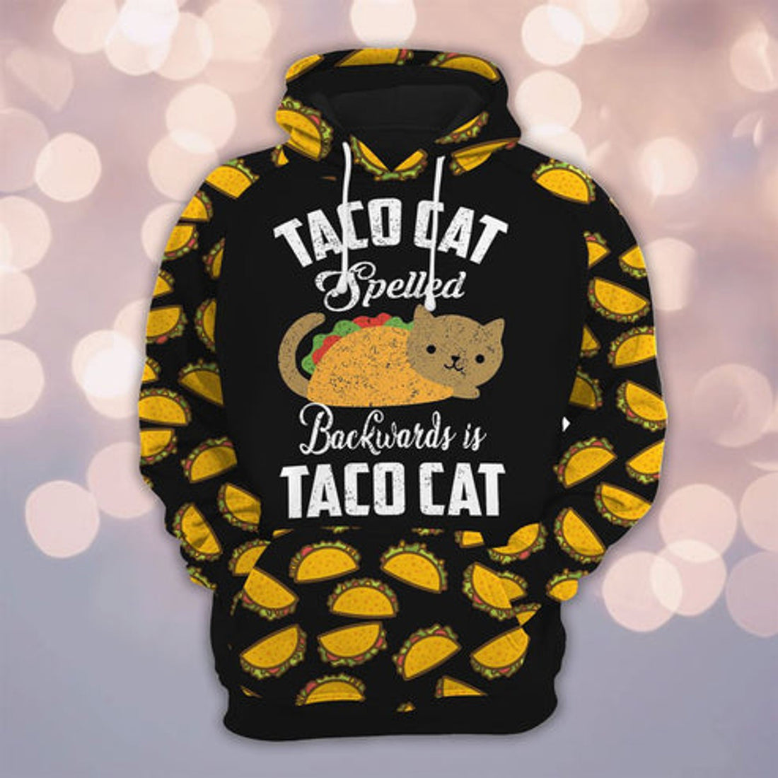 FUNSTUFFPRINT 3D Taco Cat All Over 3D Hoodie and Zip Hoodie
