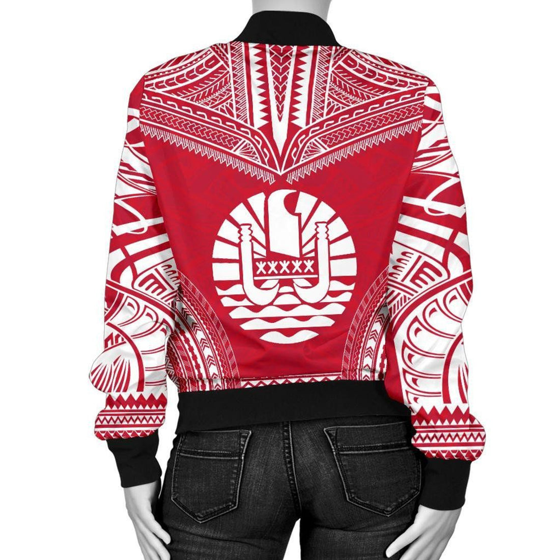 FUNSTUFFPRINT Tahiti Flag Polynesian Chief Women'S Bomber Jacket - 3D Bomber Jacket