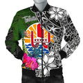 FUNSTUFFPRINT Tahiti Men Bomber Jacket - Turtle Plumeria Banana Leaf - 3D Bomber Jacket