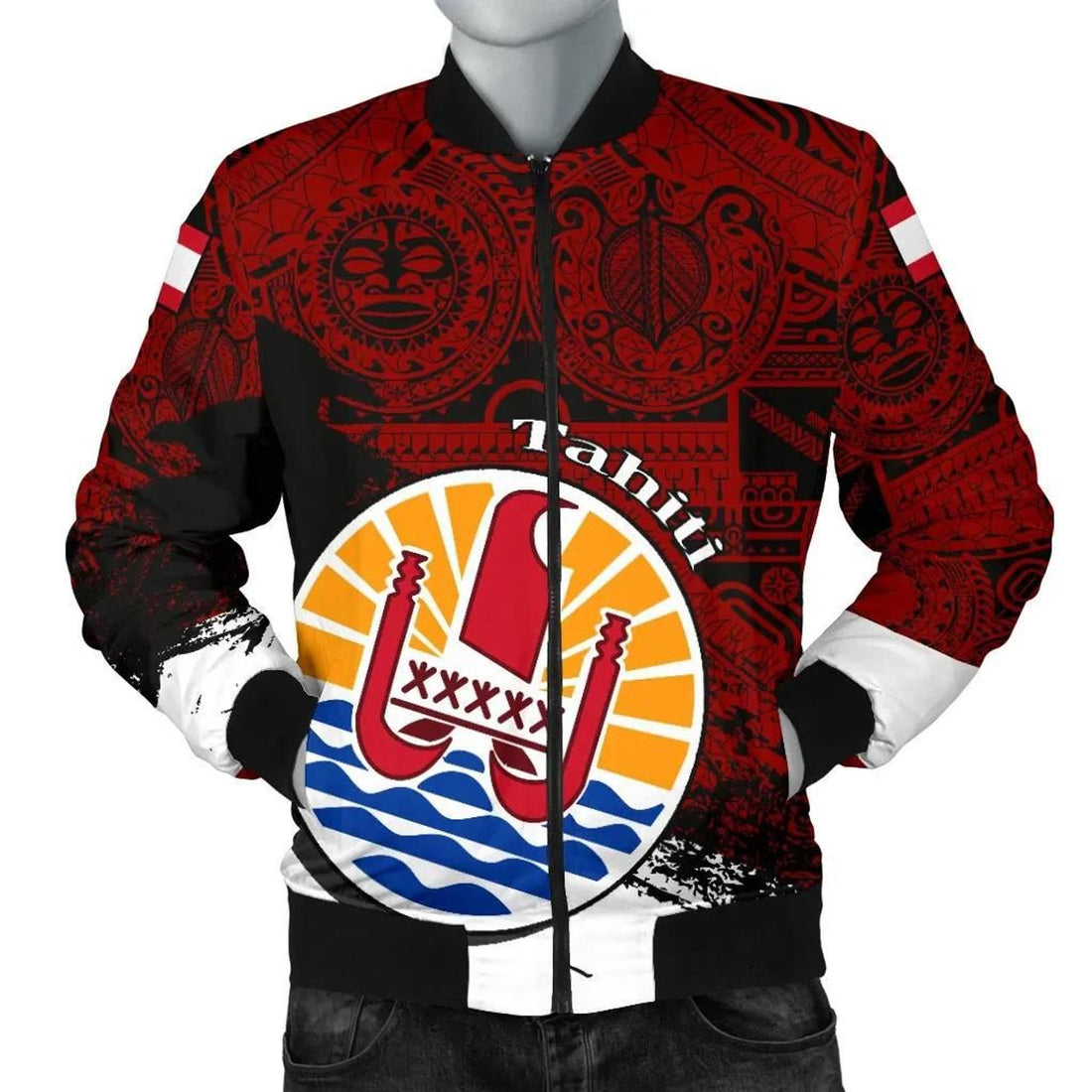 FUNSTUFFPRINT Tahiti Men's Bomber Jacket, Coat Of Arms Special 3D Bomber Jacket