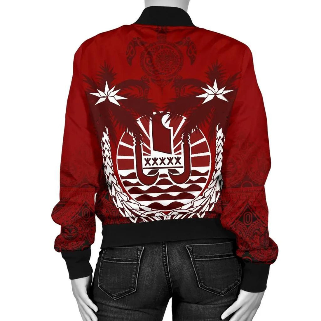 FUNSTUFFPRINT Tahiti Polynesian Coconut Women's 3D Bomber Jacket