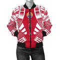 FUNSTUFFPRINT Tahiti Women Bomber Jacket - Polynesian Tattoo Flag - 10 3D Bomber Jacket