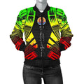 FUNSTUFFPRINT Tahiti Women Bomber Jacket - Polynesian Tattoo Reggae - 10 3D Bomber Jacket
