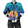 FUNSTUFFPRINT Tahiti Women's , Coat Of Arms Blue Special 3D Bomber Jacket