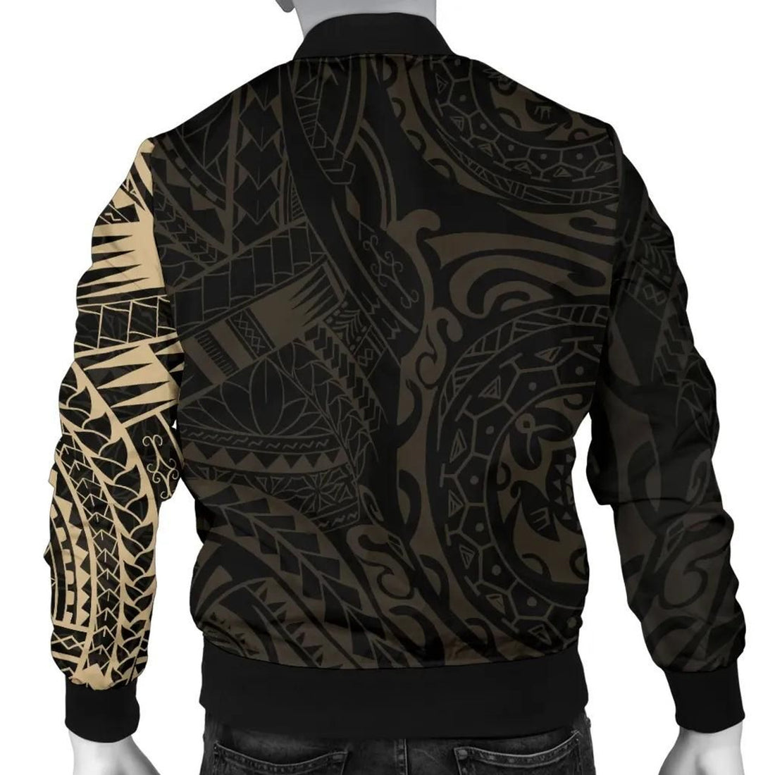 FUNSTUFFPRINT Tahiti in My Heart Polynesian Tattoo Style Men's 3D Bomber Jacket