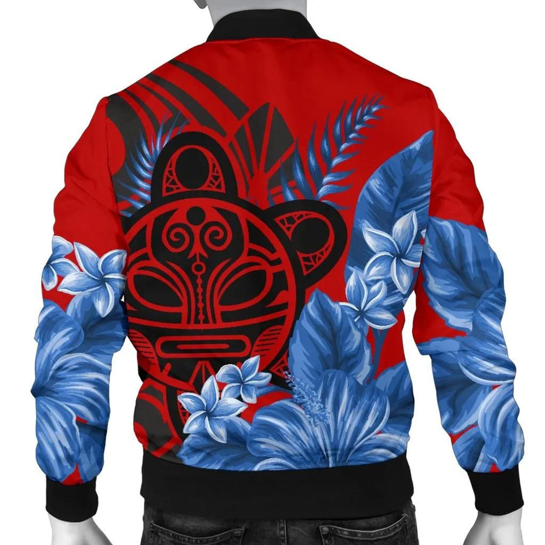 FUNSTUFFPRINT Taino Sun and Hibiscus of Puerto Rico Men's 3D Bomber Jacket